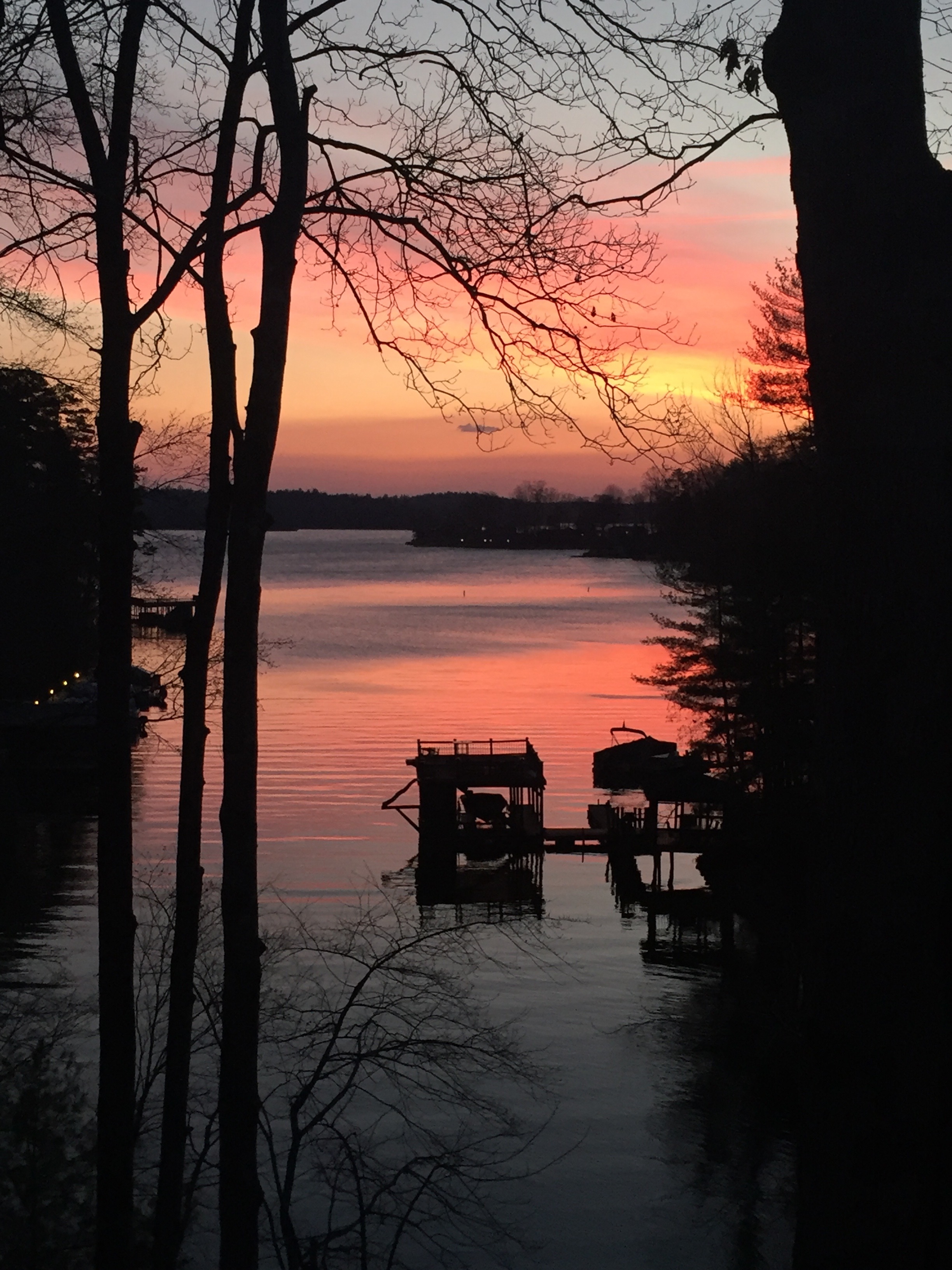 lake at sunset